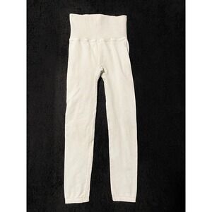 Free People Movement Ribbed High Waist Seamless Leggings Pants XS S Light Beige